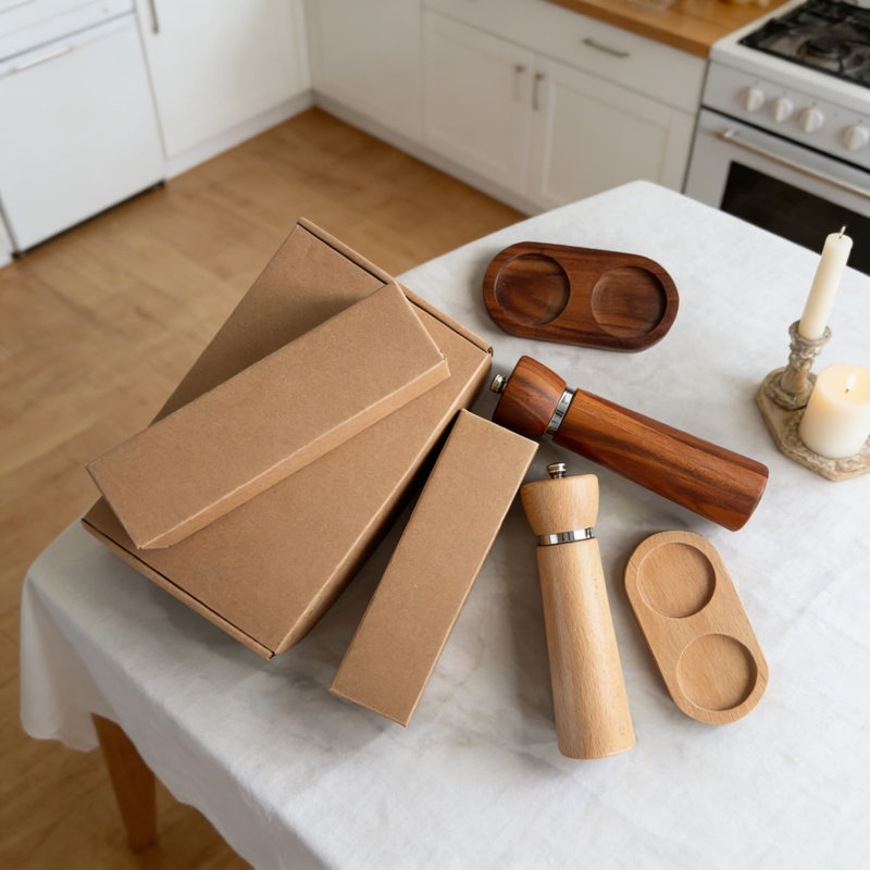 Ensemble de moulin à poivre et à sel rechargeable en bois avec meule réglable en céramique - Moulin à poivre manuel avec corps en bois de hêtre et base stable pour une utilisation quotidienne dans la cuisine