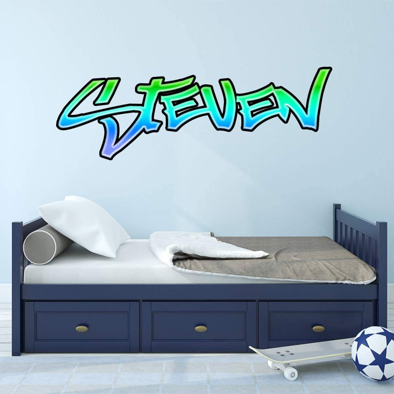 Text & Numbers Non-Wall Damaging Wall Decal, 4" H x 20" W, Green