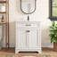 Meuble-lavabo simple 28 po avec comptoir en céramique et armoire de rangement à double porte-2133358546