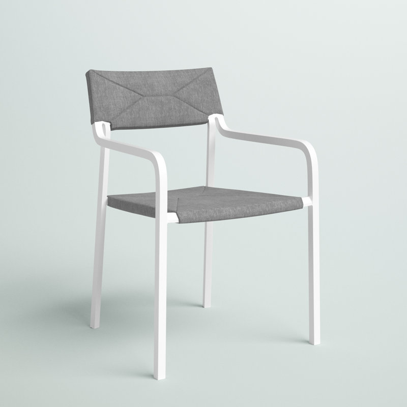 Chaise de salle à manger d'extérieur empilable Raleigh, gris