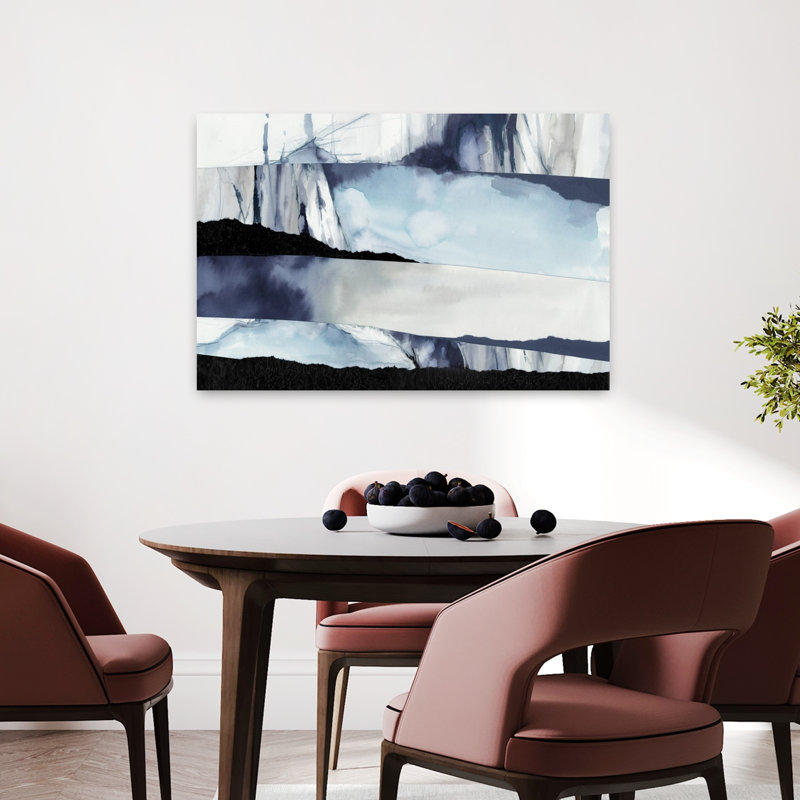 Layers of Storm and Ice II, art mural contemporain abstrait, H 24 po x l 36 po