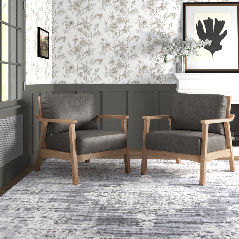 Fauteuil en polyester de 27 po Willbanks, Polyester gris anthracite