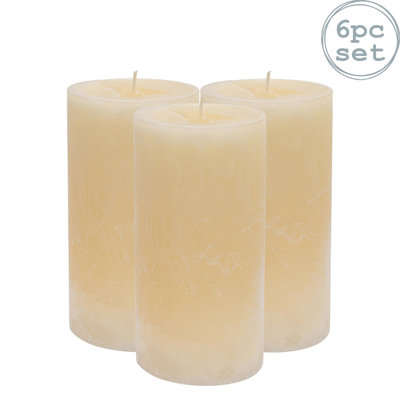 Nicola Spring - Round Vanilla Pillar Candles - Cream