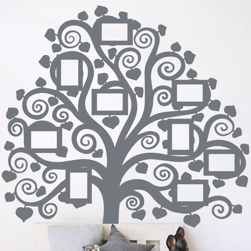 Décalcomanie murale images arbre familial, Gris orage