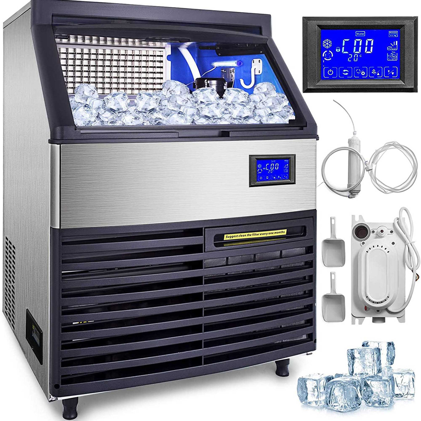 GAOMON 440 Lb. Daily Production Cube Ice Freestanding Ice Maker — FIN-0015810 | Fridge.com