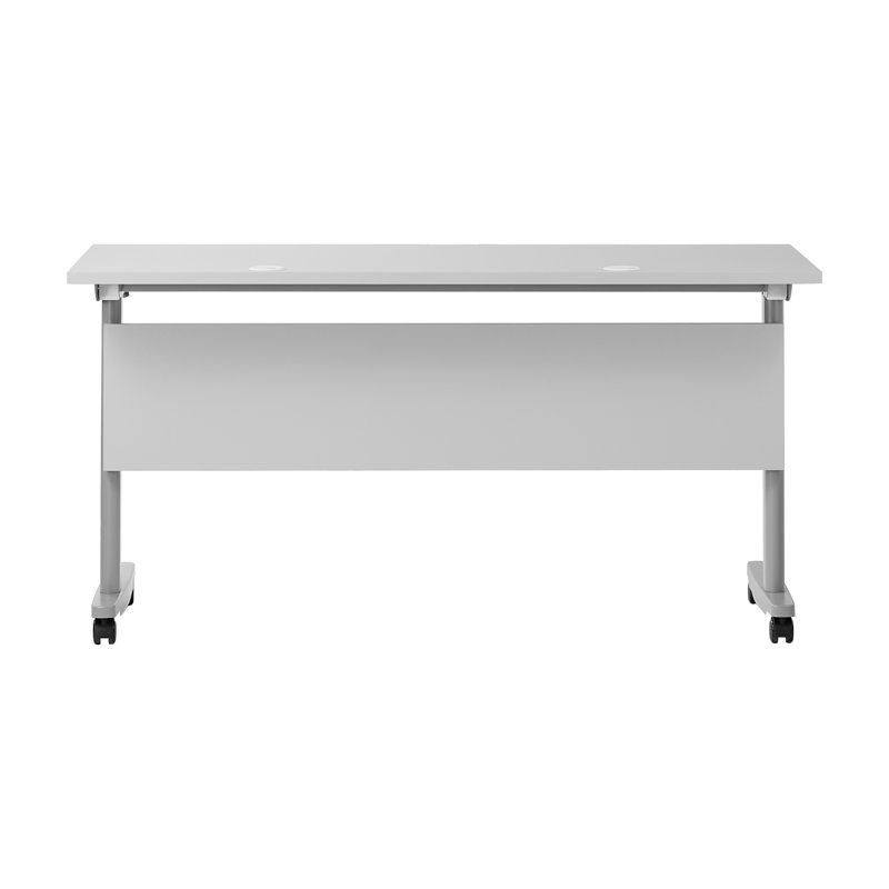 Table de formation commerciale avec structure en acier et pieds en T, Gris, Gris, 30"H x 60"W x 23.5"D