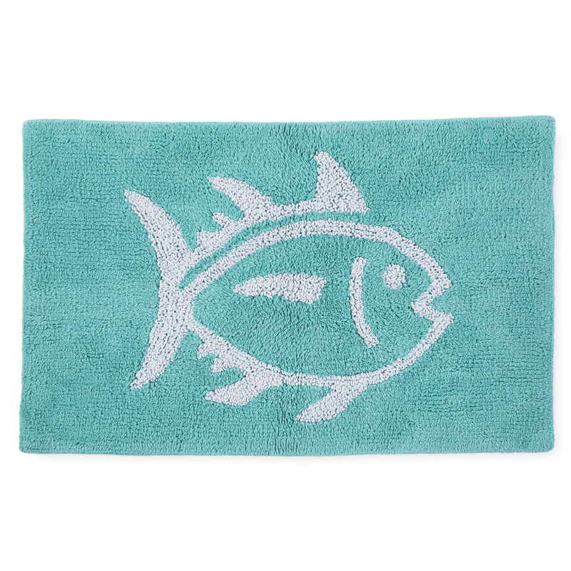 Skipjack Bath Rug, 20"W x 32"L, Aqua