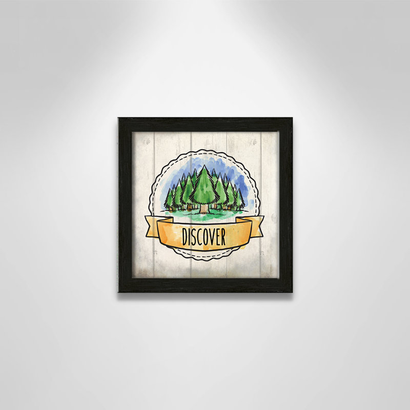 «Adventure is out There», art encadré 3, 8" H x 8" W x 1.18" D, Cadre boîte à grain de bois noir