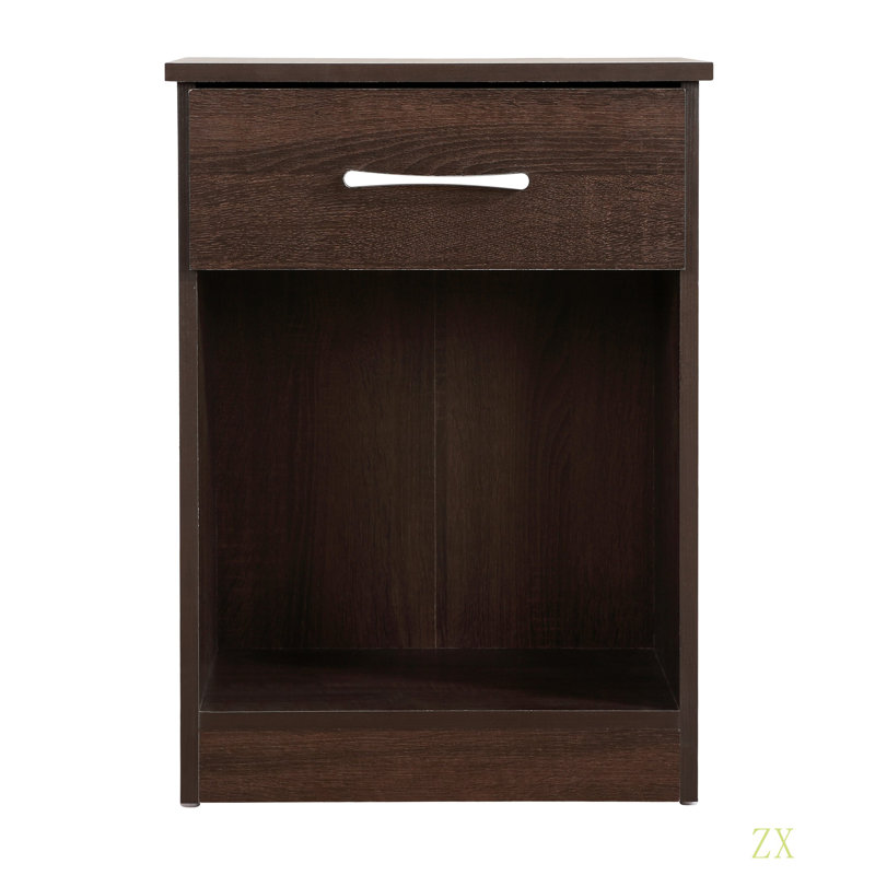Charmante table de chevet au design épuré, Brun