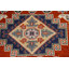 Tapis oriental orange en laine Kazak noué à la main 4 x 6