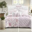 Ensemble de literie réversible, courtepointe florale en polyester 4 pièces pour une maison confortable