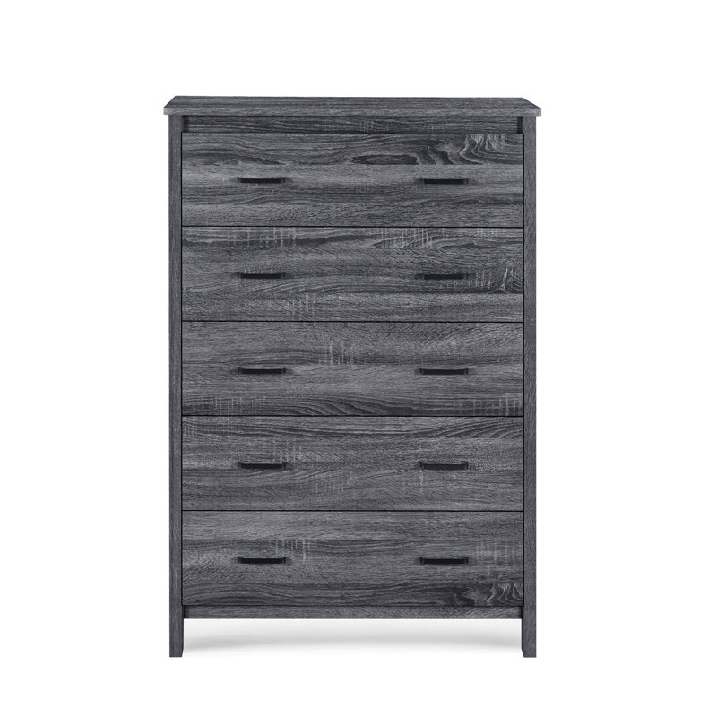 Commode 5 tiroirs Toolless, Gris foncé