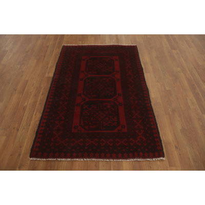 Tapis décoratif à motif géométrique oriental afghan 3 x 5