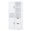 Armoire de rangement de salle de bain avec portes et tiroirs, plusieurs espaces de rangement, style autoportant, tablette ouverte, tablette réglable