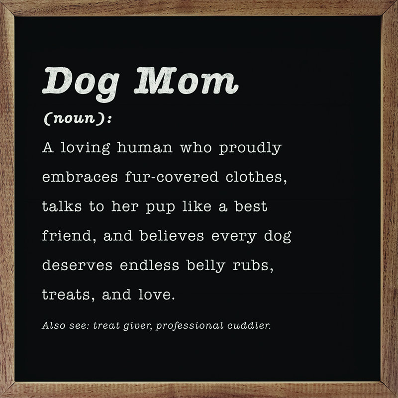 Définition de «Dog Mom», H 4 po x l 4 po, Noir
