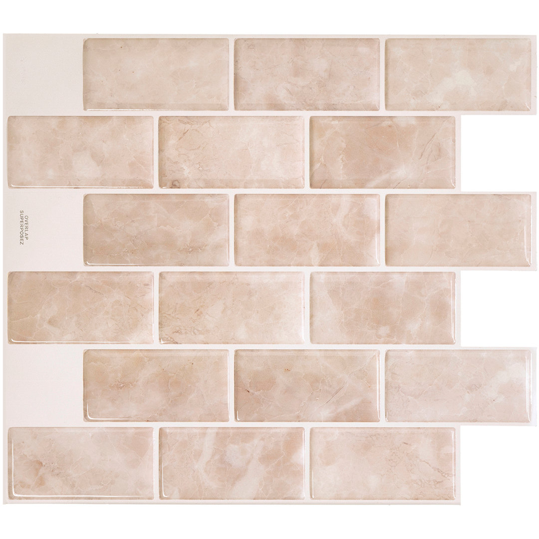 Peel and Stick Gel Backsplash Tile Subway 10" x 11" (Set of 4) Smart Tiles