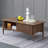 47.24" Nut-brown Solid Wood Rectangular Coffee Table