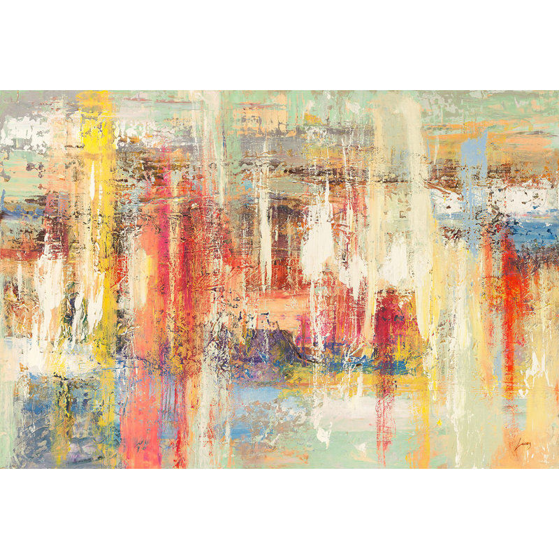 3LA6254 Reflected Colours by Lucas - Wrapped Canvas Painting, 70cm H x 100cm W x 4cm D