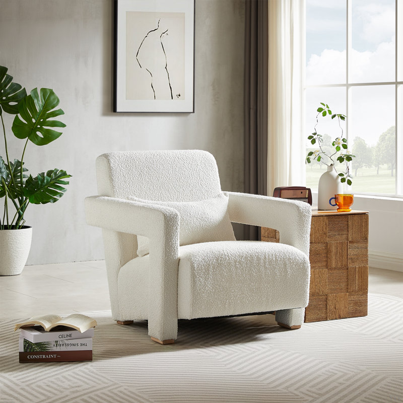 Ensemble de 2 fauteuils d'appoint à angle droit Mirod Sleek, Beige
