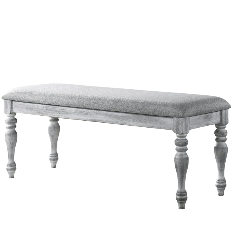 Banc de salle à manger rembourré de couleur blanche rustique et rembourrage épais