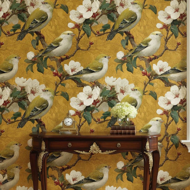 Papier peint décoratif floral rétro
