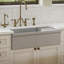 Fireclay Reversible Sink with Integral Drainboard and Decorative 2 ½" Lip on Both Sides-907334622