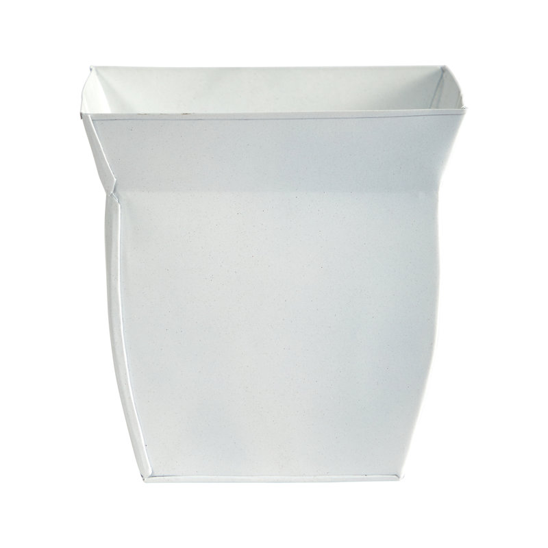 Metal Pot Planter, White, 8" H x 8" W x 8" D