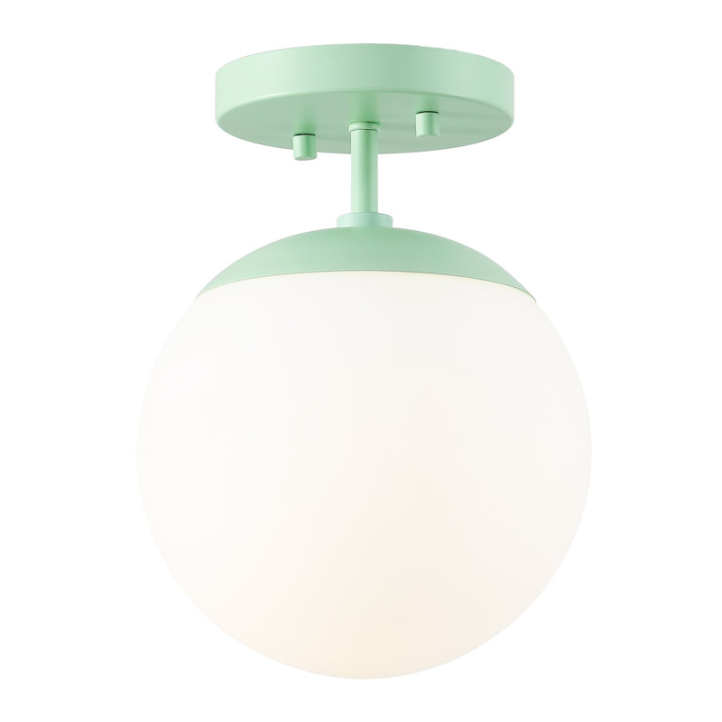 Plafonnier semi-encastré 1 lumière Statler 7,75 po Statler, Vert menthe