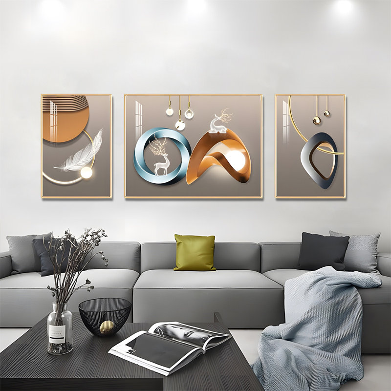 3 - Pieces, 31.49" H x 90.55" W x 1.18" D