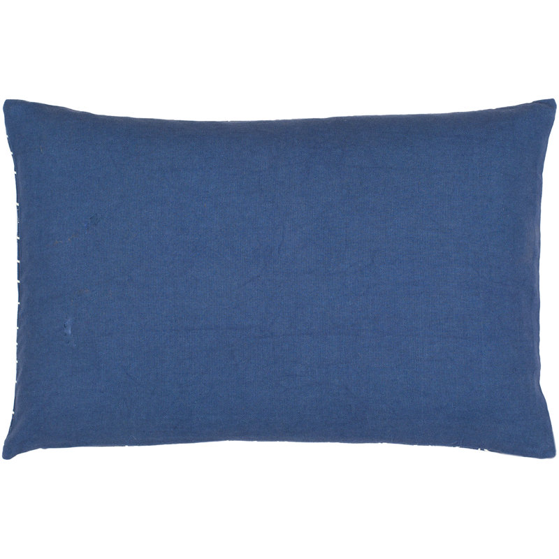 Pillow Cover B Throw, 18" x 18", Dark Blue/Cream