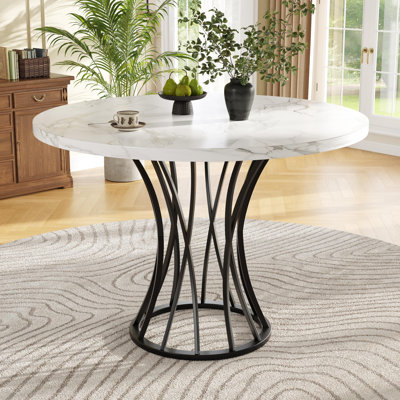 Round Metal Base Dining Table