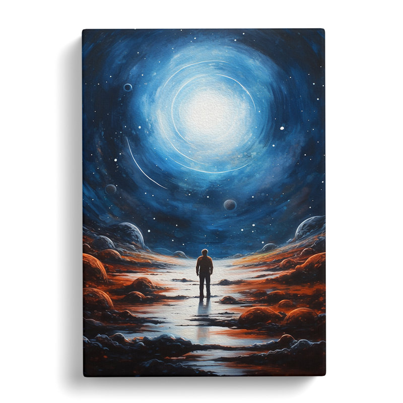 Galaxy Hard Edge Painting - Wrapped Canvas, 76cm H x 50cm W x 3cm D