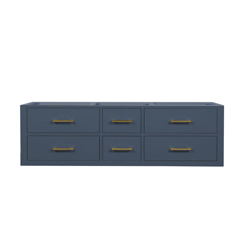 Meuble-lavabo double 60 po bleu X P 22 po D, Bleu