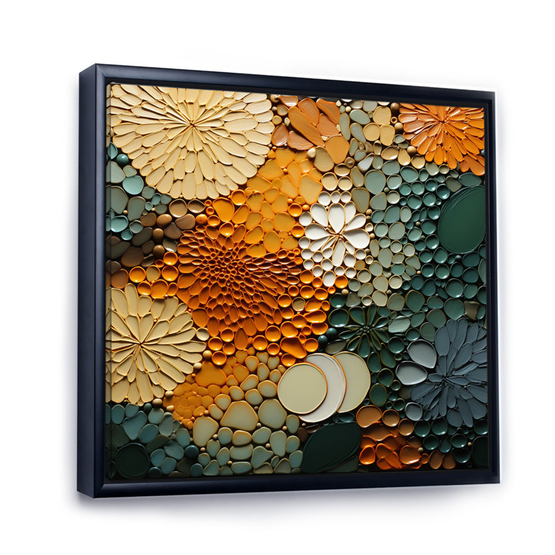 Hardedge Art Earthy Euphony VI - Abstract Wall Art Living Room, H 24 po x l 24 po x P 1 po, Cadre flottant noir