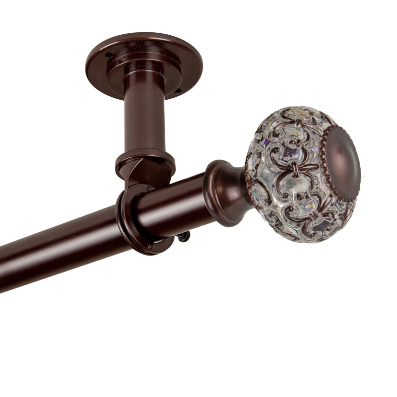 Tringle à rideaux simple réglable Allora, Bronze, 120" - 170"