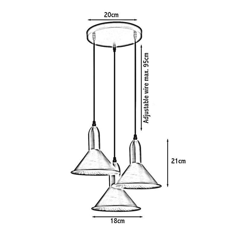 Garber 3 - Light Cluster Pendant, Brushed Copper