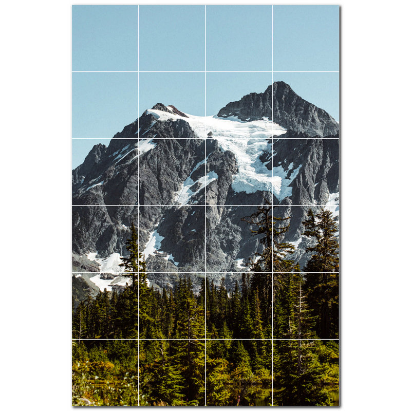 Murale décorative en céramique 8 po x 8 po Mountains Photo
