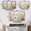 «Elegant Beige Gold Buttercups Meadow» - ensemble d'art mural Buttercups-1100567892-1100567895