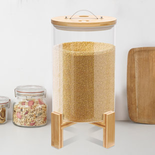 Rice Dispenser Glass And Wood