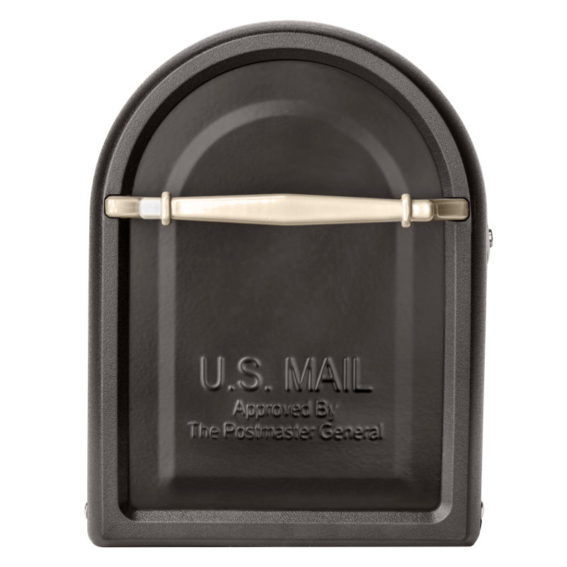 Chadwick Black Aluminum Post Mount Mailbox with Nickel Accents