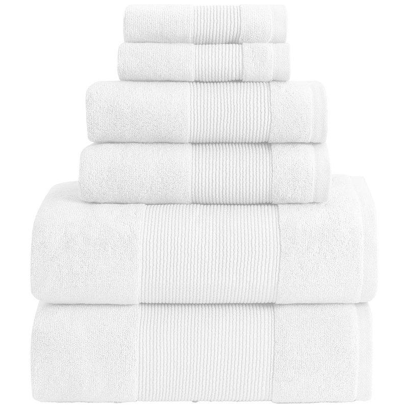 Modern Threads - Air Cloud 6-Piece 100% Zero-Twist Cotton Towel Set - Bath Towels, Hand Towels, & Washcloths - Super Absorbent & Quick Dry - 500 GSM - Soft & Plush