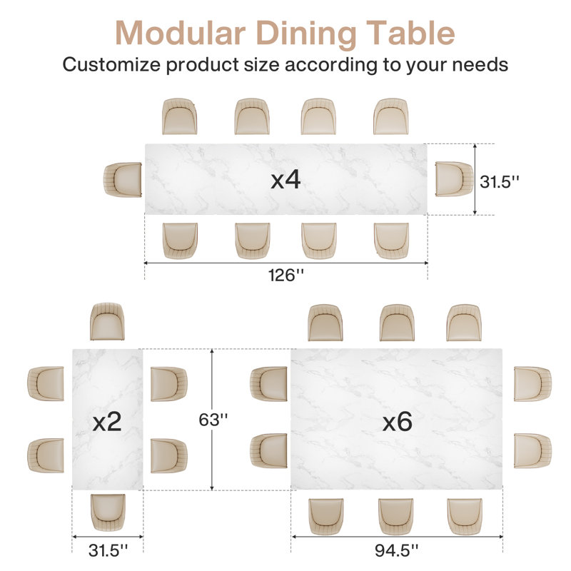 Square Dining Table, 31.5" Industrial Dinner Table, White, Gold