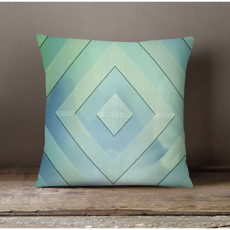 Throw Pillow With Insert, Green Abstract 6, 20"H x 20"W