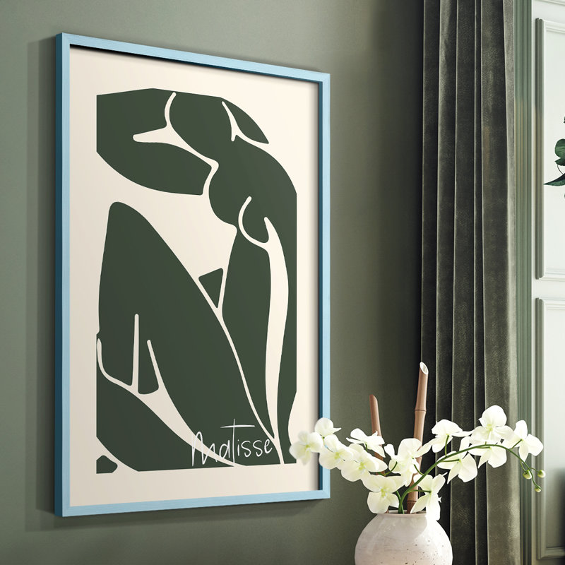 Matisse CECVII, reproduction encadrée - bois massif, Bleu, H 10 po x l 8 po