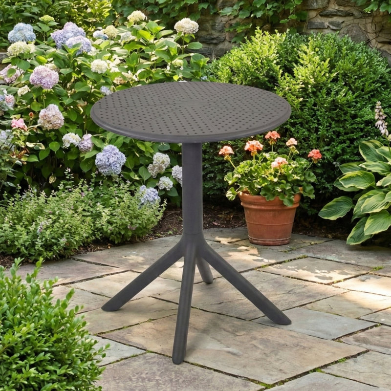 Round Outdoor Bistro Table , 60cm cm W 60cm cm D, Grey