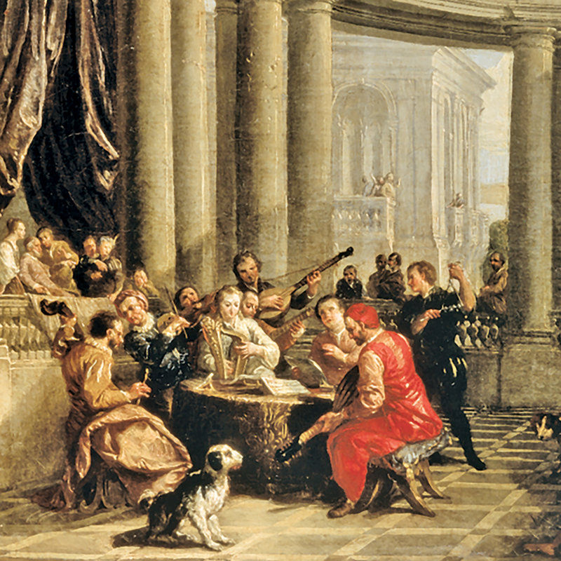 Concert Given in the Interior of a Circular Gallery of the Doric Order by Giovanni Paolo Panini Framed Painting Print