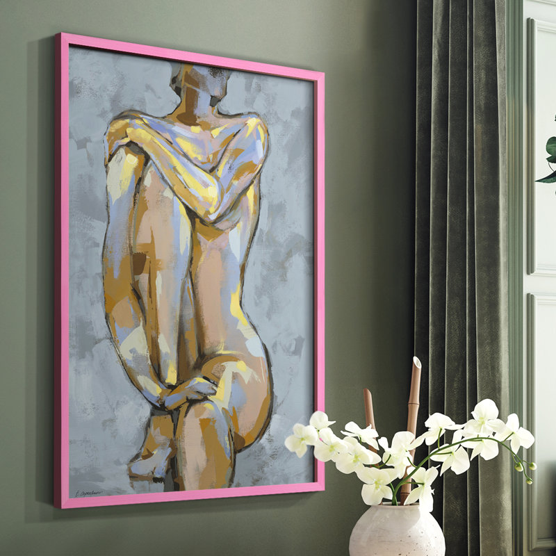 Grey Maiden I, reproduction encadrée - bois massif, Rose, H 10 po x l 8 po