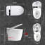 Toilettes intelligentes conformes aux normes ADA avec siège chauffant, bidet intégré, séchoir à air chaud, ouverture automatique du couvercle, télécommande, veilleuse, entraxe de 30,5 cm (12 po).