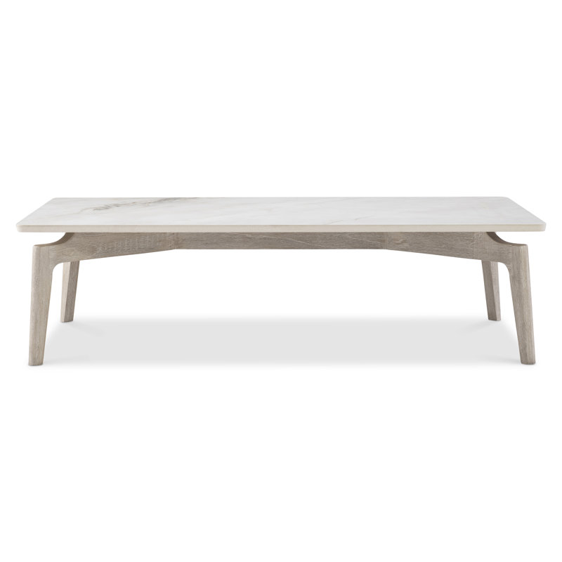 Aurora Outdoor Teak Coffee Table, 15" H x 54" W x 30" D