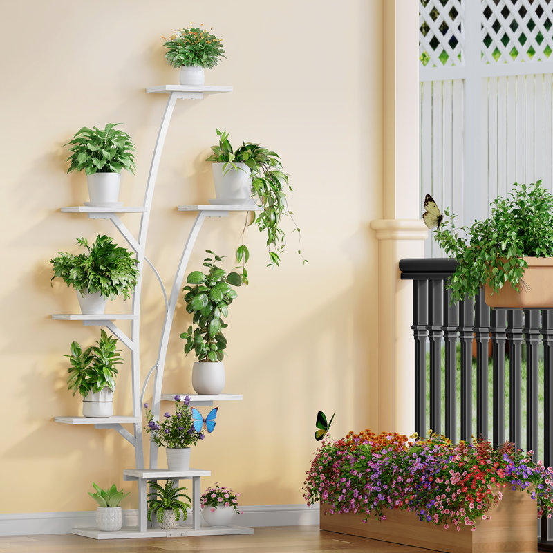  Support pour plante 63,39 po Wert, Blanc